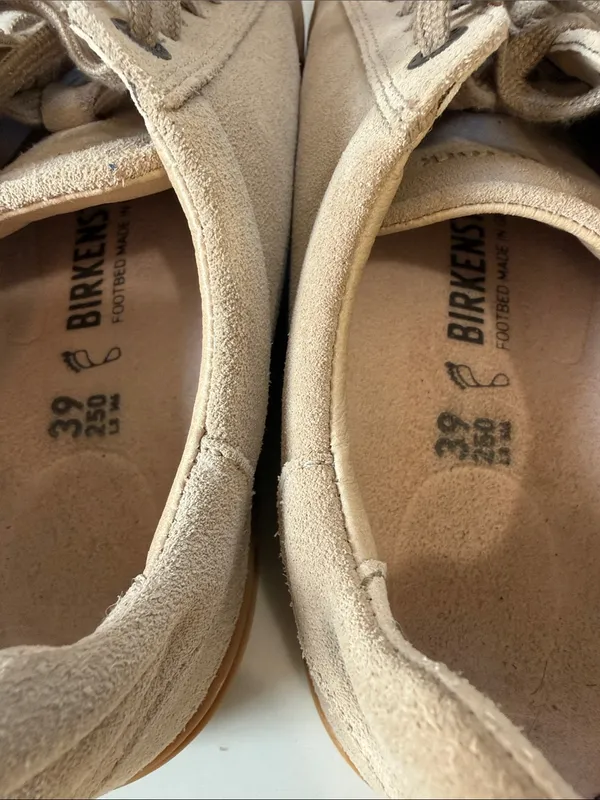 Birkenstock Suede Lace-Up Sneakers in Blush Tan - Image 5