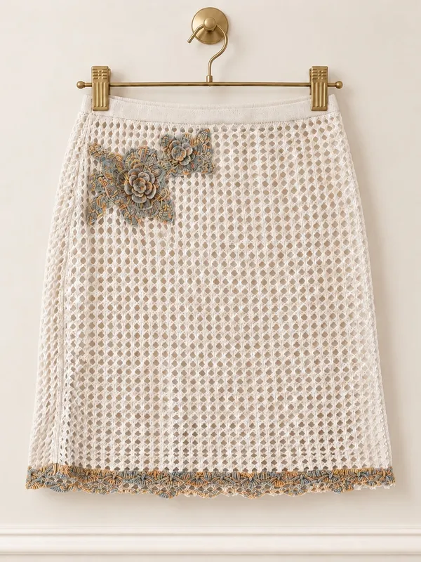 Abercrombie & Fitch Trevor Project Crochet Floral Mini Skirt M - Image 2