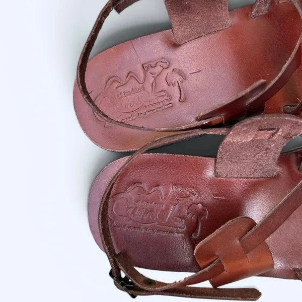 Jerusalem Camel Brown Leather Strappy Jesus Sandals Women’s Size 41 Comfy Boho - Image 5