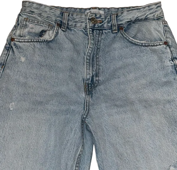 ZARA Distressed High Rise Wide Leg Jeans - Image 2