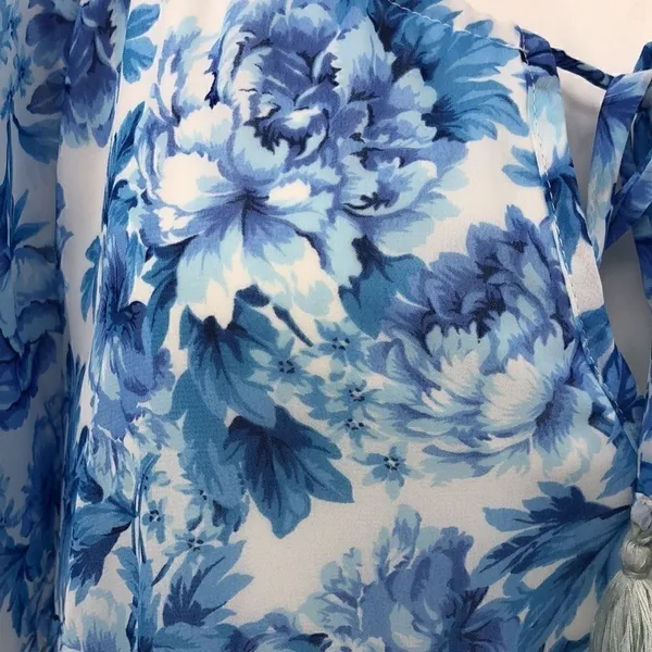 Show Me Your Mumu blue floral front tie dress - Image 4