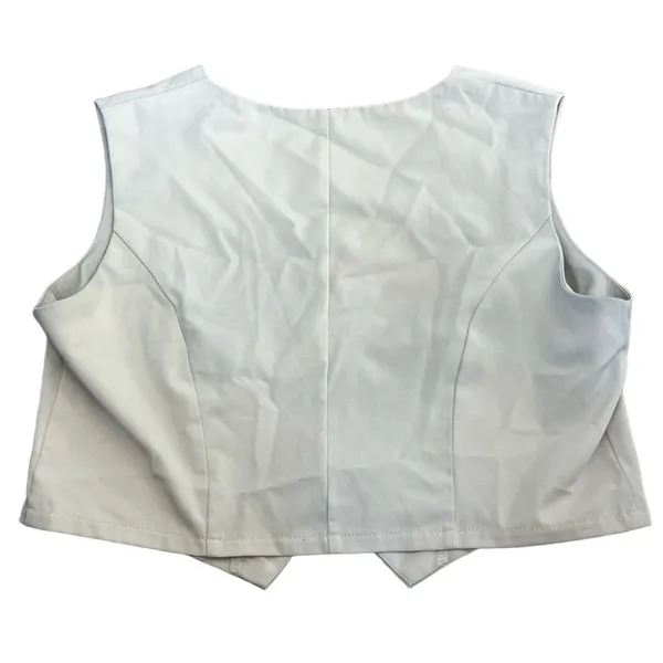 Colorful Fashion Womens Beige Button-Up Vest - Image 2