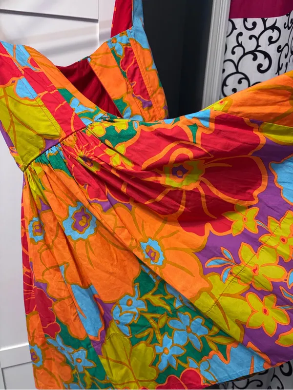 Olivaceous Bright Floral Cotton Sundress in a Vibrant Rich Floral Print NWOT - Image 11