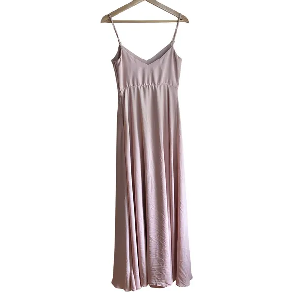 Show me your mumu pink blush v-neck maxi dress side zip women's size small flowy - Image 7