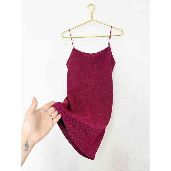 Mango Lurex Glitter Strap Mini Dress Size Small Metallic Stretch Going Out - Image 12
