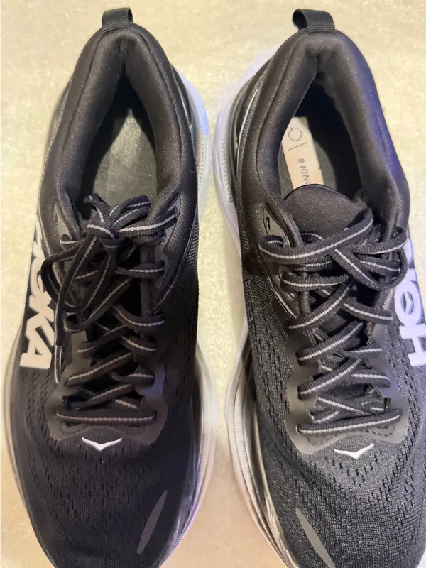 Hoka Bondi 8 Athletic Shoes Black & White US 7.5 B - Image 9