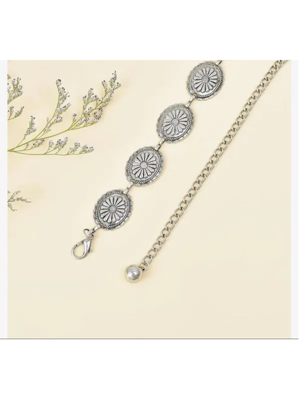 NEW Metal Chain Dress Belt Hollow Out Daisy Sweater Belt - Image 4