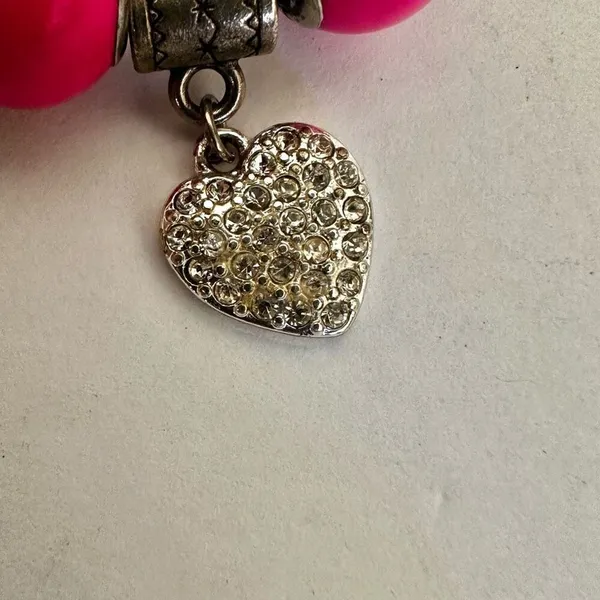 NRQ Avon pink heart tinkerbell rose charm bracelet - Image 13