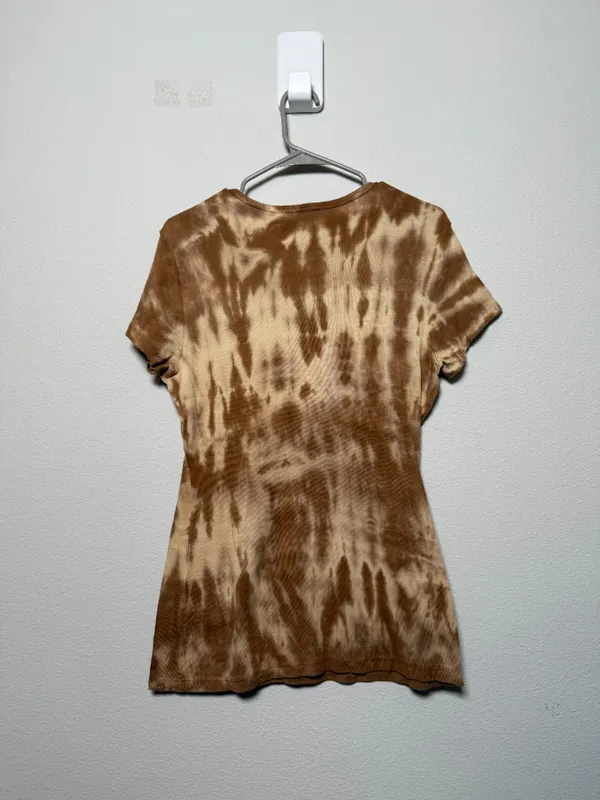 Y2K Soft Grunge Brown Tie-Dye T-Shirt - Image 4