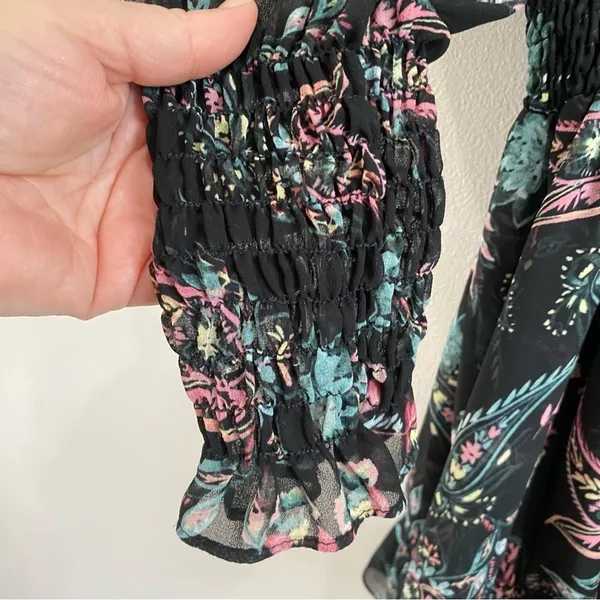 MISA Los Angeles Lexie Mini‎ Dress XS Silk Floral Boho Party Date Night Chic - Image 8