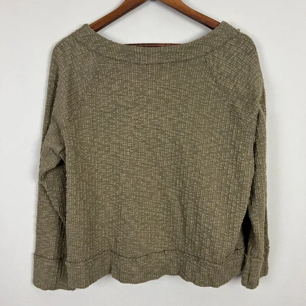 Two‎ By Vince Camuto Cardigan Sweater Women Large Green Buttons V-Neck Knit Crop - Image 6