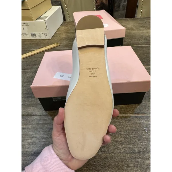 KATE SPADE NEW YORK $399 Women's White‎ Leather Laura Mule Size 9.5 - Image 8