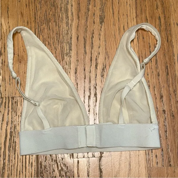 Skims Cotton Jersey Plunge Bralette Ivory Cream‎ XXS - Image 4