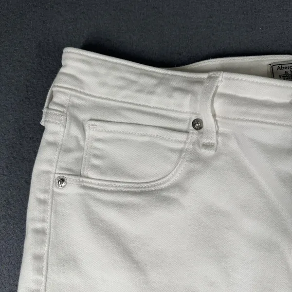 Abercrombie Fitch Simone High Rise Super Skinny Jeans Womens 10 White 30 Stretch - Image 4