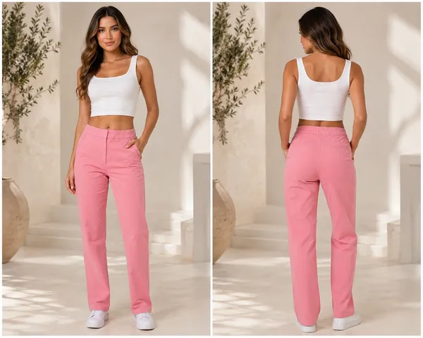 🌸 Zara Basic Pink Ruffled Pocket Trousers - Size S - Image 2