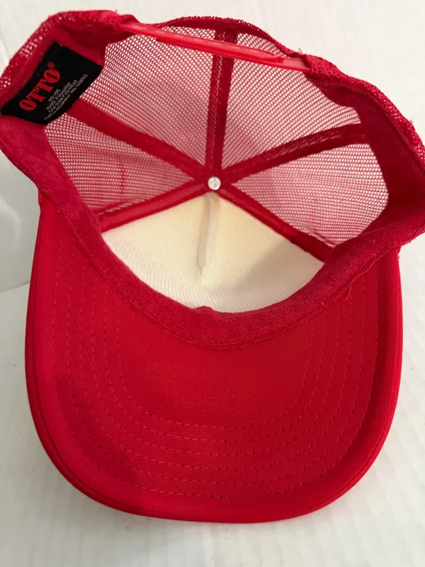 OTTO Red and White 'BASEBALL' Trucker Hat - Image 6