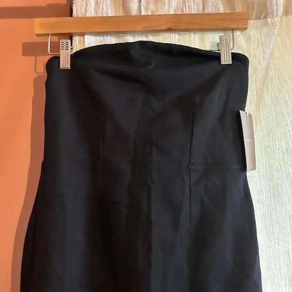 Everlane The Dream Strapless Dress Black Midi Organic Cotton Bodycon NWT Size XS - Image 4