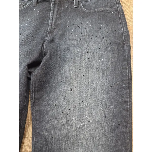 NYDJ Dark Wash Rhinestone Jeweled 10P Bootcut Denim Jeans - Image 2