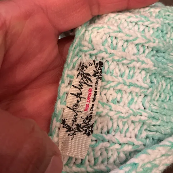 Free People Knit Bralette XS Mint Green Marled V-Neck Crop‎ Top Boho Summer - Image 3