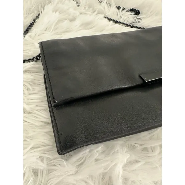 Loeffler Randall Tab‎ Black Leather Clutch Bag - Image 5