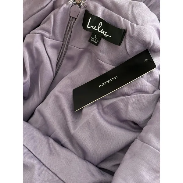Lulus Heavenly Hues Dusty Purple Chiffon Pleated Maxi Dress size Large NWT - Image 3
