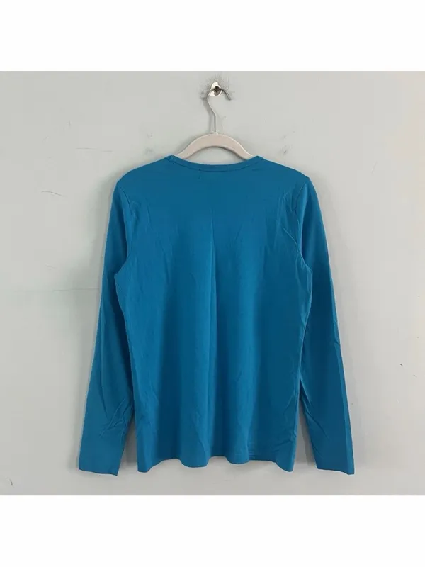 Lauren Ralph Lauren LRL Active‎ Embroidered Logo Blue Long Sleeve Cotton Shirt - Image 3