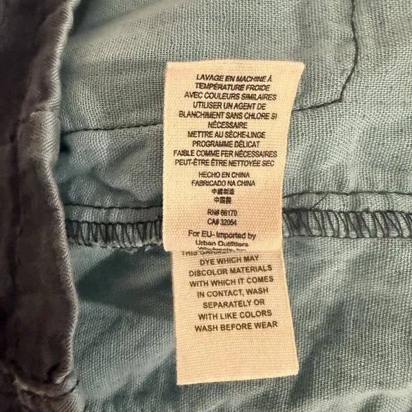 Free People Military Jacket Womens XS‎ Gray Blue Double Cloth Utility Coat - Image 6