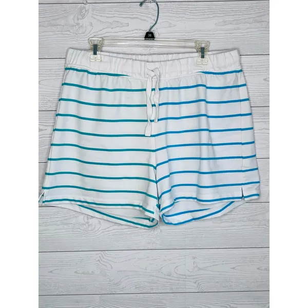 J.Crew Factory Women's striped pull on casual French Terry shorts Size XL - Image 2
