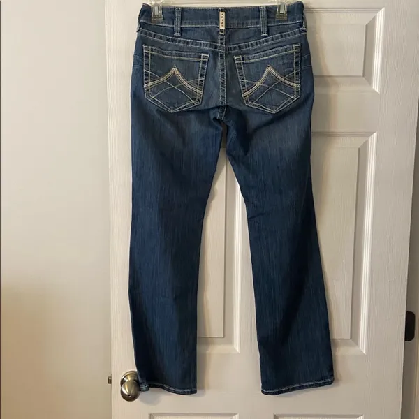 ARIAT Mid Rise Straight Classic Blue Jeans size 30 excellent conditions - Image 7