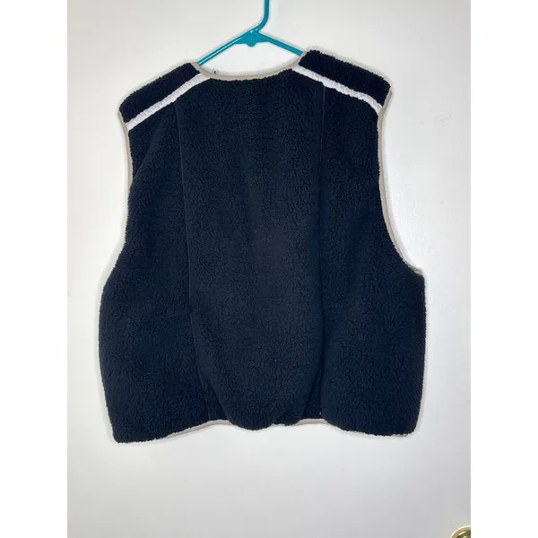 FP Movement Free People Mountain High Sherpa Fleece Vest - Black- Size XS - Image 4