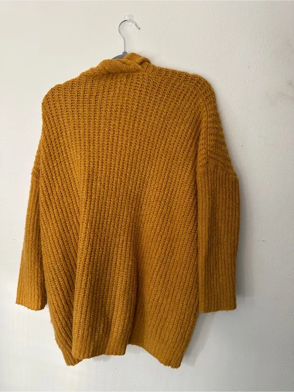 Altar'd State Mustard Open-Front Knit Cardigan - Image 2