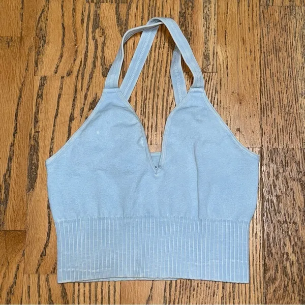 FP MOVEMENT BY FREE PEOPLE Good Karma Crop‎ Tank Top Crop Light Blue Sz XS/S - Image 3