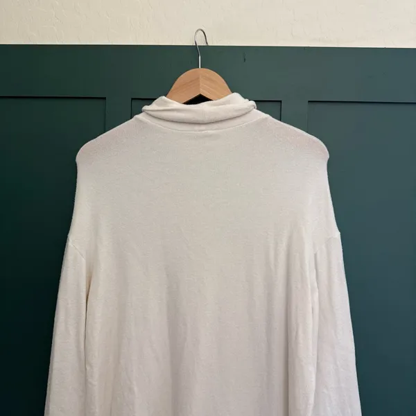 Reformation Aspen Knit Long Sleeve Turtleneck Sweater Dress Cream - Image 9