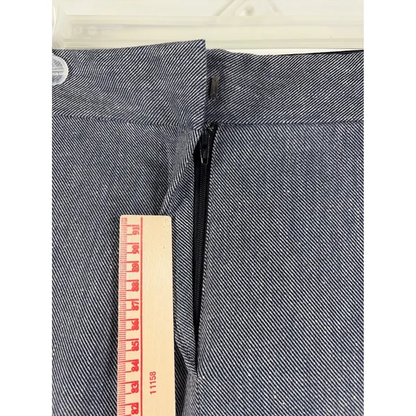Zara Blue Linen Blend High Waist Straight Leg Trouser Pant Sz Large Minimalist - Image 12