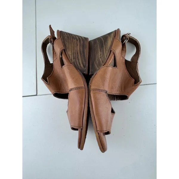 Seal of the Sutro San Francisco Leather‎ Slingback Wedge Sandals Size 7.5 Boho - Image 8