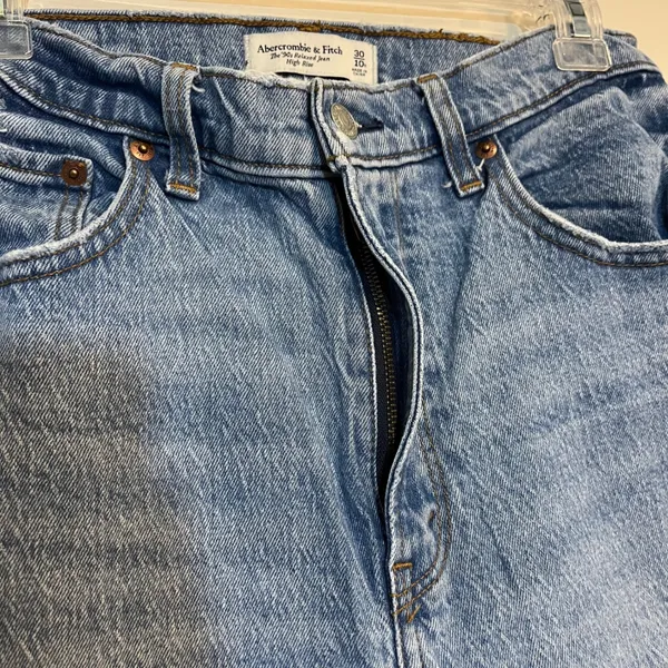 Abercrombie & Fitch Jeans 90s Relaxed High‎ Rise Rigid Denim Split Seam 30 / 10 - Image 6