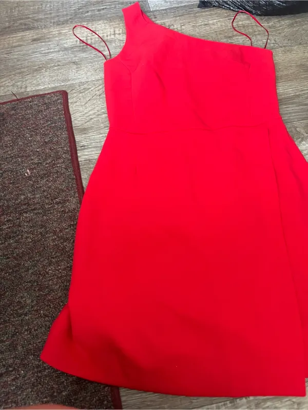 French connection Red One-Shoulder Spaghetti Strap Dress - Image 5