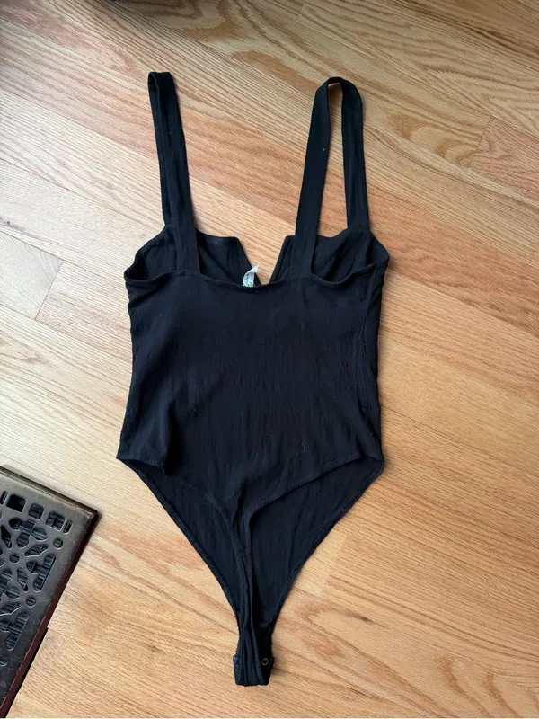 Free People Black Sweetheart Low Back Bodysuit Size Small - Image 6
