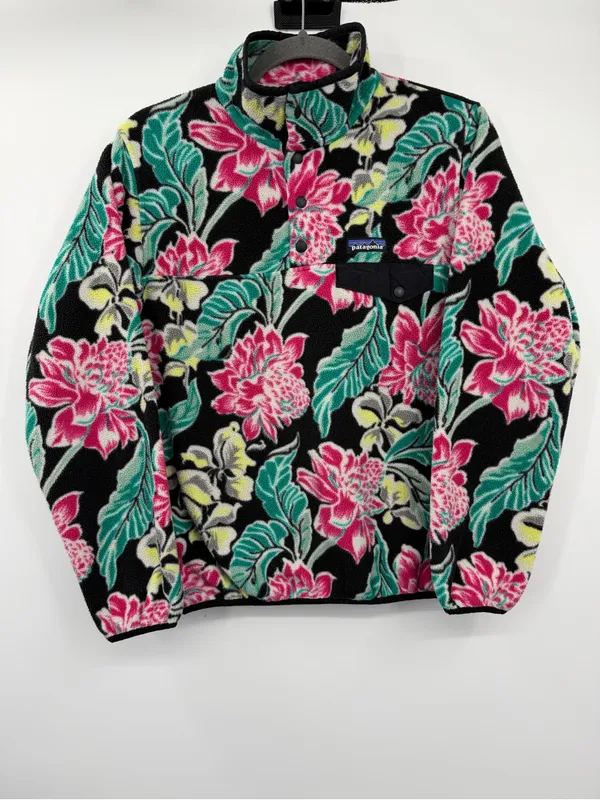 Patagonia Synchilla Snap-T Fleece Women S Manoa Black Floral MOBK SP15 - Image 2