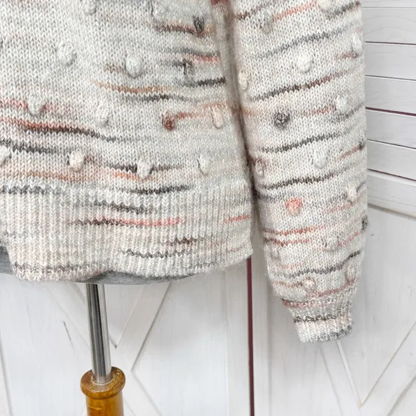 Loft Space Dyed Knobby Bobble Mock Neck‎ Sweater Cream Beige XSmall XS - Image 8