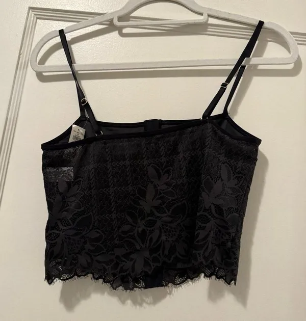 Aerie Winter Express Lace Bustier Corset Tank Top in Black Size Medium NWT - Image 4
