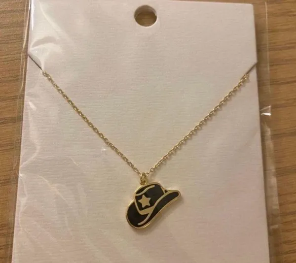 Boutique Gold Cowboy Hat Necklace – Western Country Charm Pendant New With Tags - Image 5