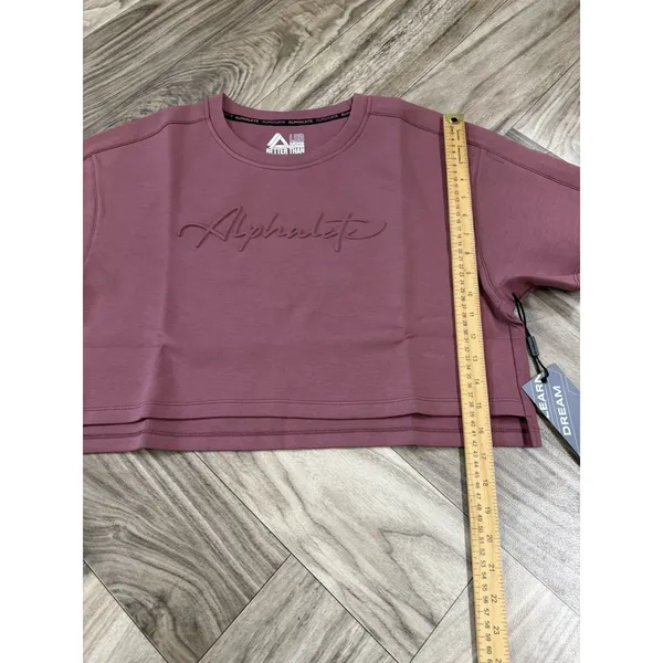 Alphalete Woman’s ELMTS Short SLEEVE Crop Size Medium, Mauve - Image 5