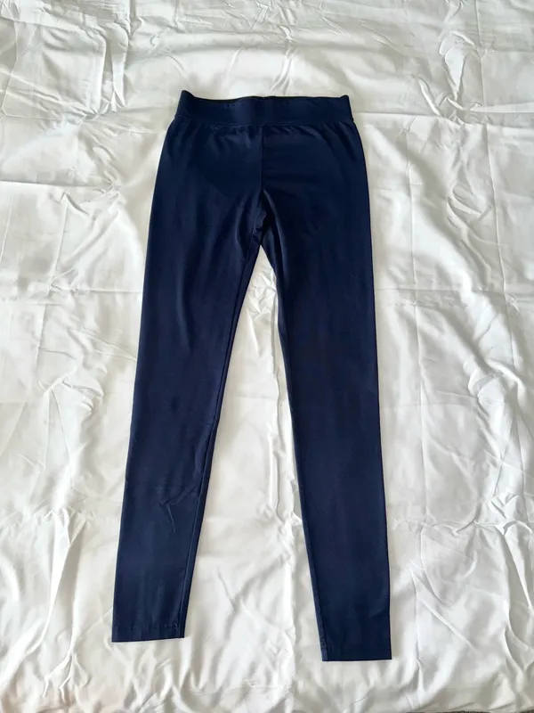 Dark Blue Solid Leggings - Image 2