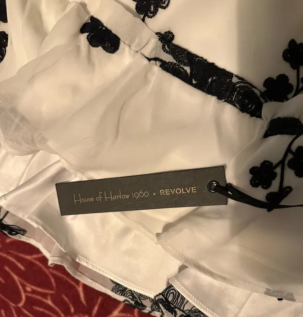 House of Harlow 1960 x REVOLVE White Black Floral Ruffle Dress S - Image 6
