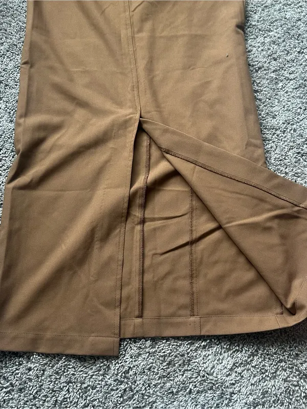 Moon River Camel Brown Maxi Skirt with Front Seam Detail - Image 6
