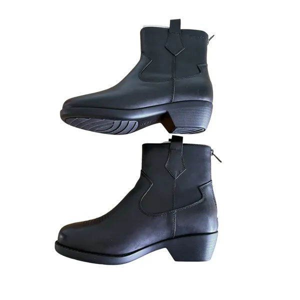 Propet Maisie Leather Ankle Boots Womens Size 8 Black Western Cowboy - Image 7