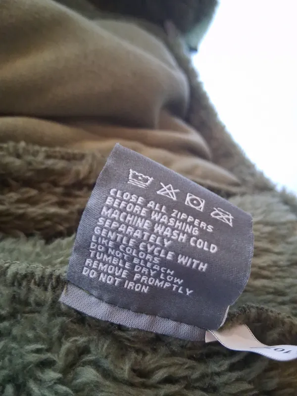 NWT New Balance Women's Olive Green Pile Fur Plush Full-Zip Fleece Jacket size L - Image 12