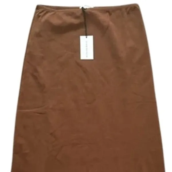 NWT WeWoreWhat Pullon Elastic Waist Jersey Lightweight Midi Skirt S Saddle Brown - Image 2