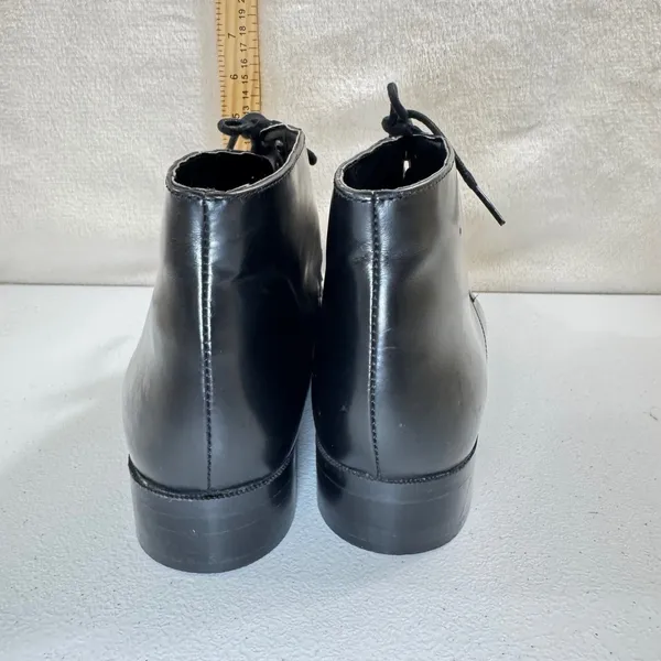 Topshop Black Lace Up‎ Ankle Boots Chunky Heel Womens Size 10.5 - Image 6